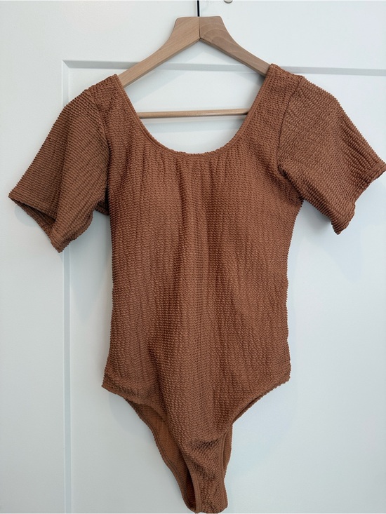 SHEIN Other - SHEIN Rust Textured Scoop One-Piece Swimsuit